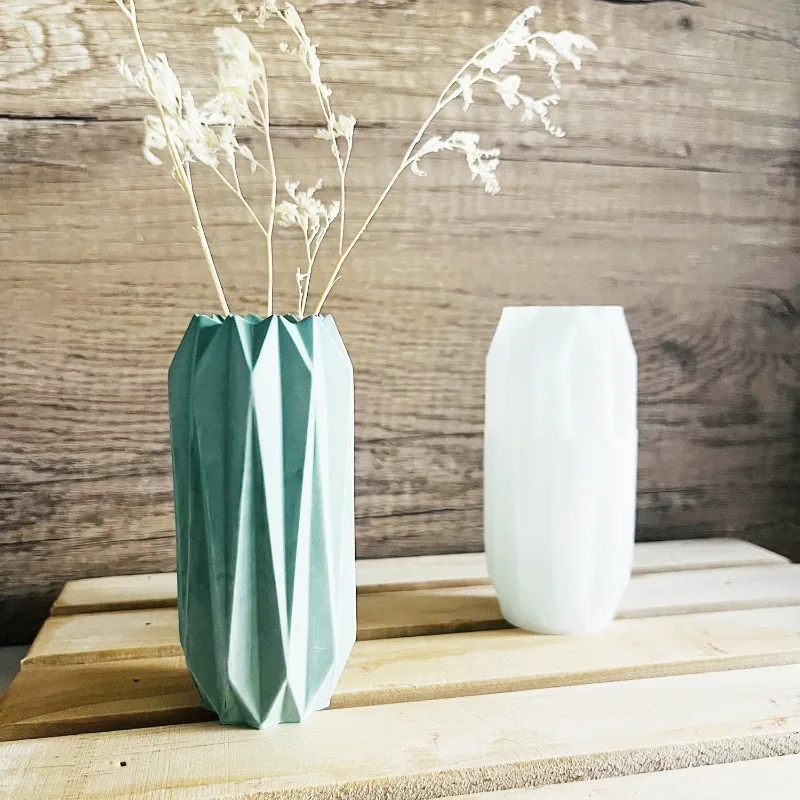 Silicone Mold Diamond Vase Geometric Flower Vase Concrete Casting Mold Cement Flower Pot Mould Epoxy Resin Art Molds