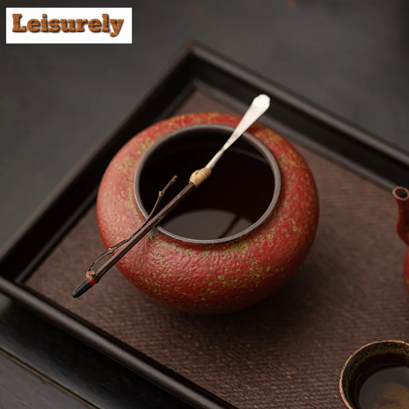 Kiln Fambe Old Rock Clay Mountain Red Jianshui Tea Washing Basin Household Chaxi Tableware Supplies Decoration Teacups Teapots