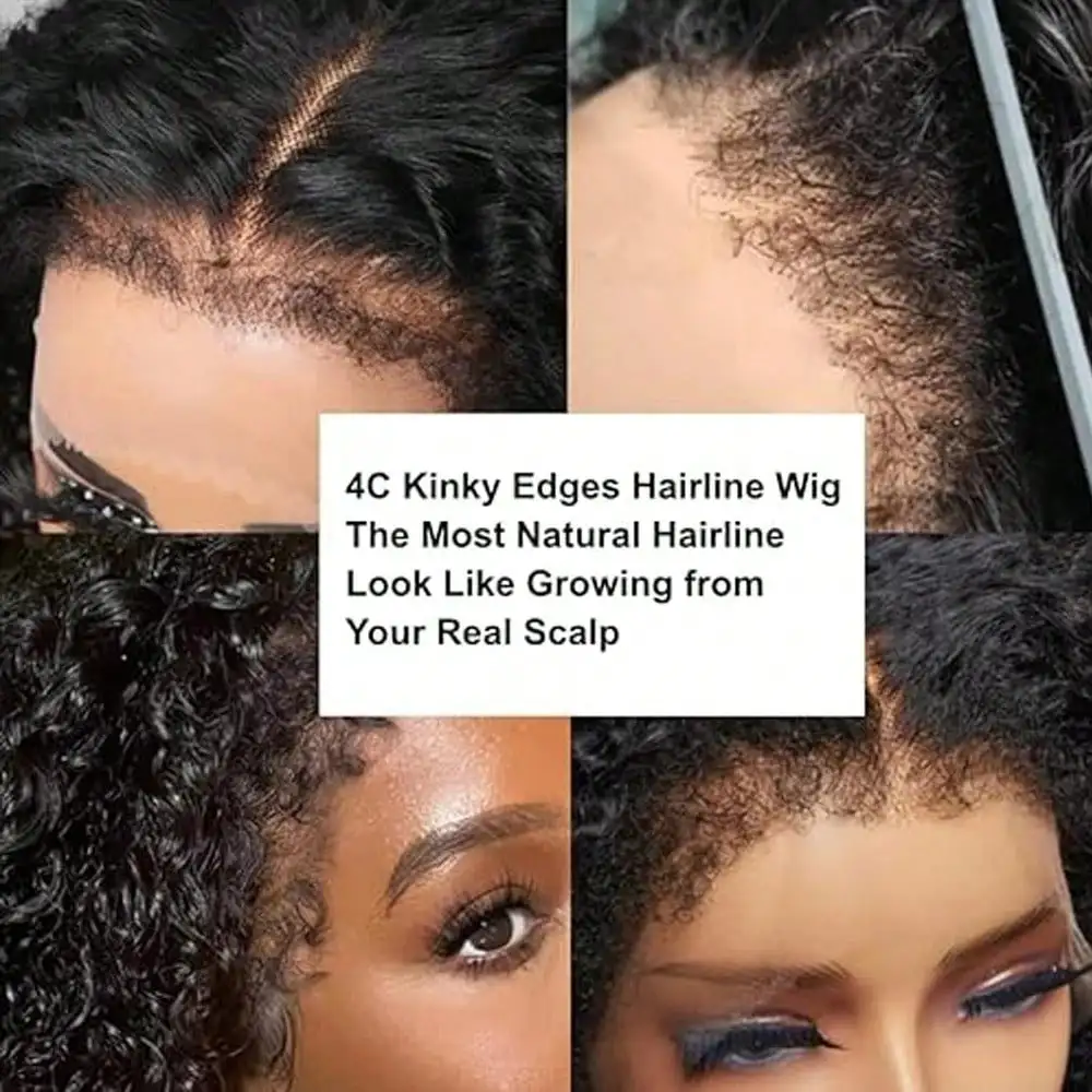 Jerry Curly 13x4 HD Swiss Lace Frontal Human Hair Wig Pre Plucked with Natural Full Edges and Baby Hair for Women 3