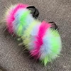 2024 New Children's Sandals Really Fox Fur Slippers Plush Really Raccoon Fur Children's Slippers Fashion EVA Girl Flat Bottom 5