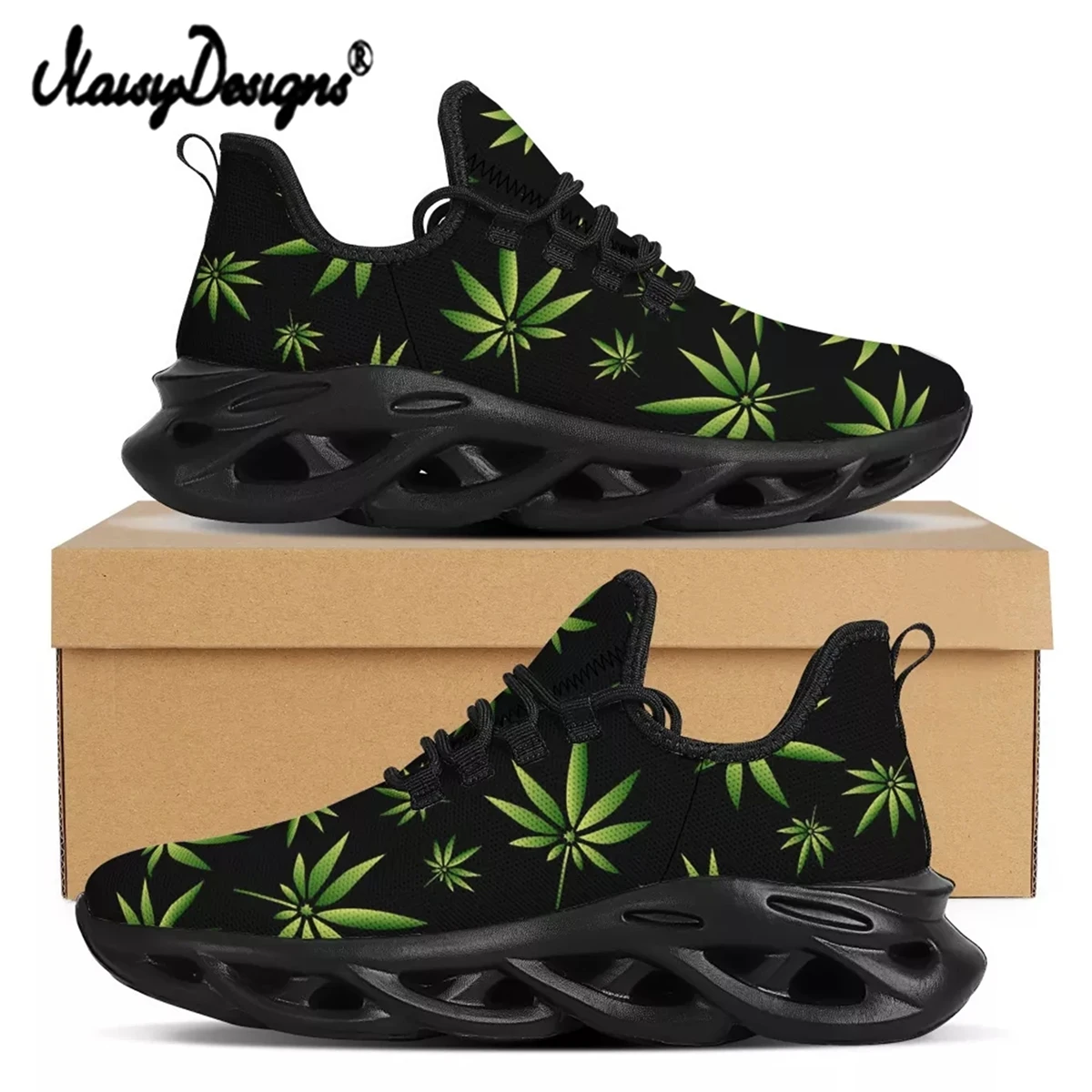 

Noisydesigns New Fashion Shoes For Men Tropical Weed Leaf Prints Casual Air Mesh Sneakers Mens Breathable Designer Zapatillas