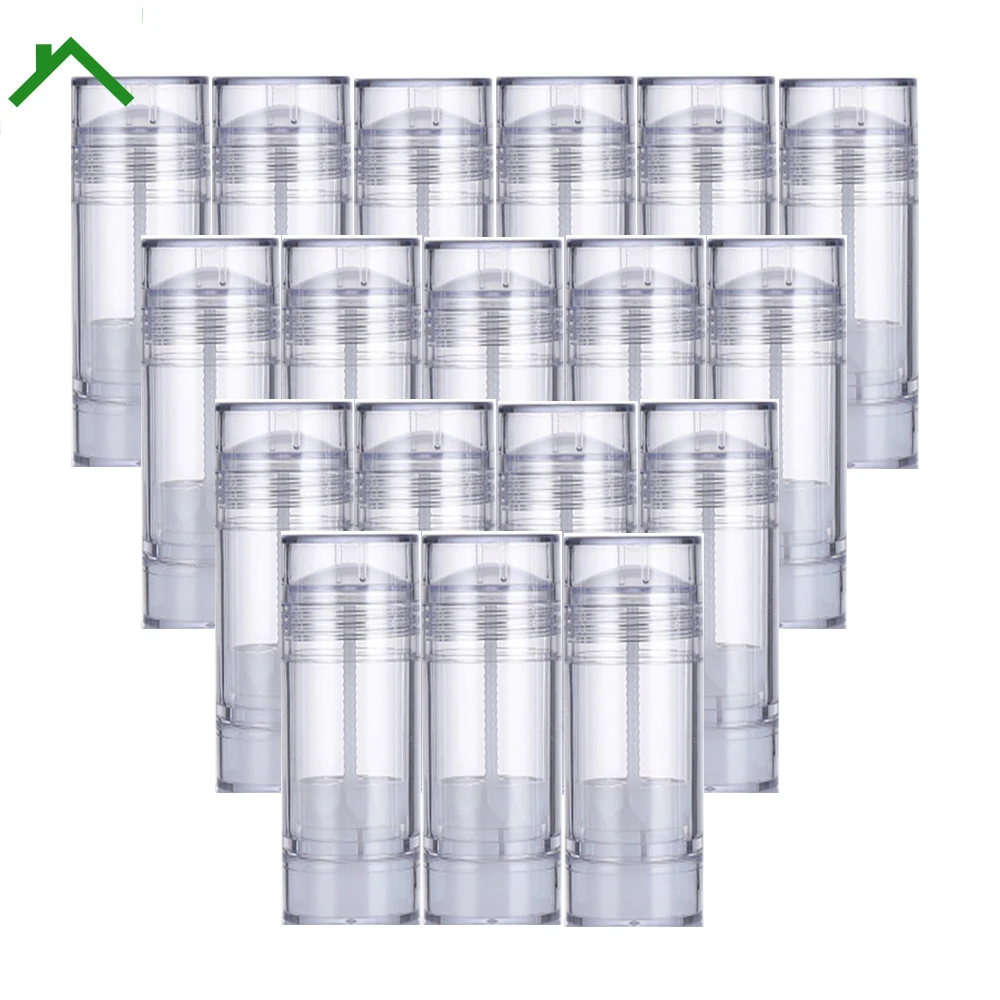

50pc Plastic Deodorant Container Empty Clear Cylinder Bottom Refilling Twist Up Refillable Deodorant Tube Bottle Stick Container