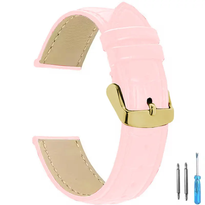 Premium Universal Leather Watch Strap for Men and Women - Elegant Replacement Watchband