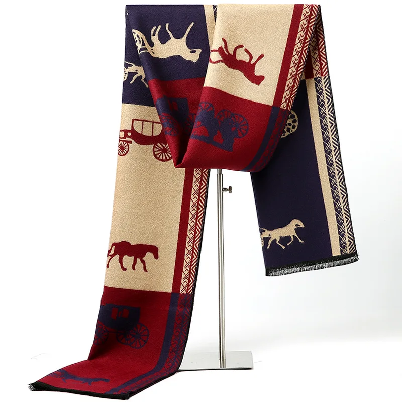 Men's Horse Pattern Scarf Neck Wrap cashmere scarf,knitted scarf,neck tube scarf