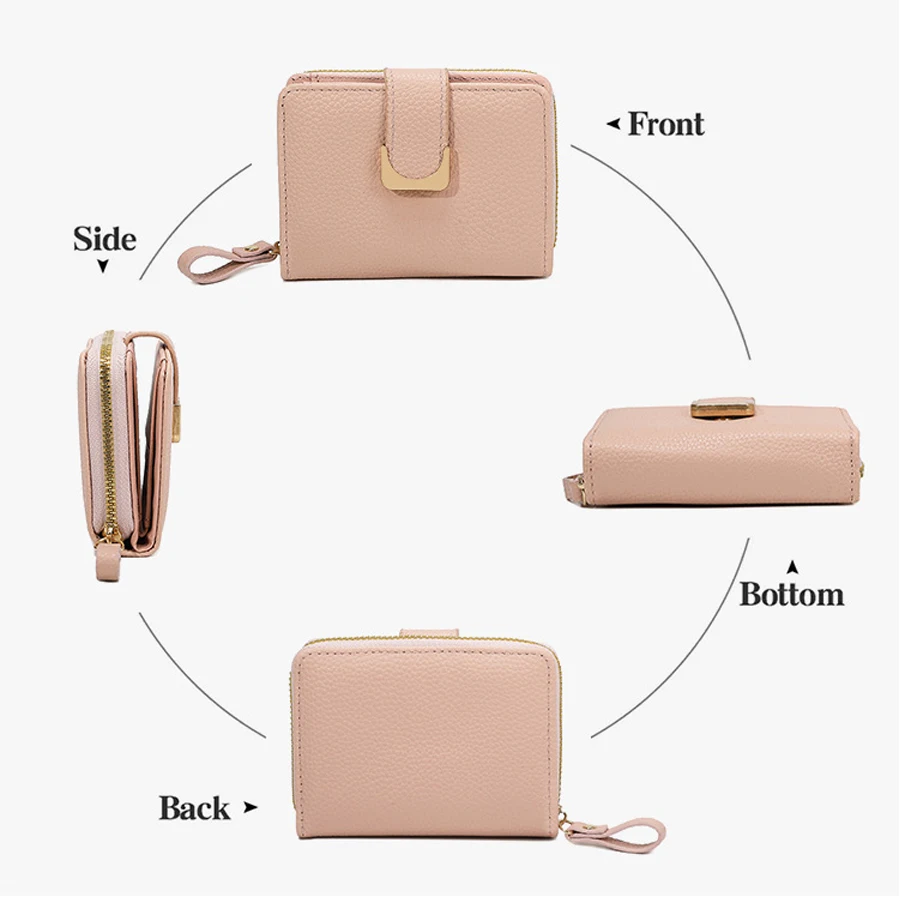 Belijoeuri,Portafoglio Donna,Borsellino Portafoglio Donna Piccolo con Zip, Design Moderno, Ideale per Carte, Contanti, Monete e Chiavi (Blu