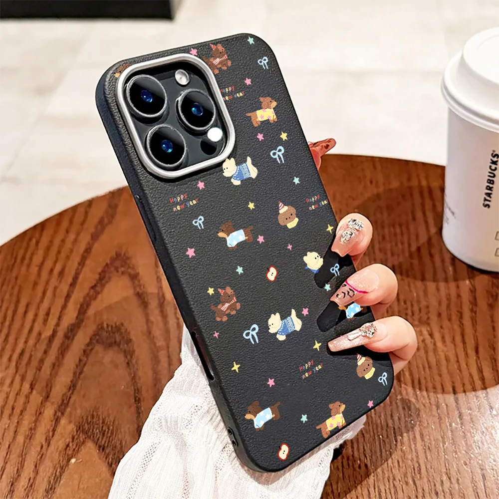 Cream Polka Dot Dachshund Dog Soft TPU Case