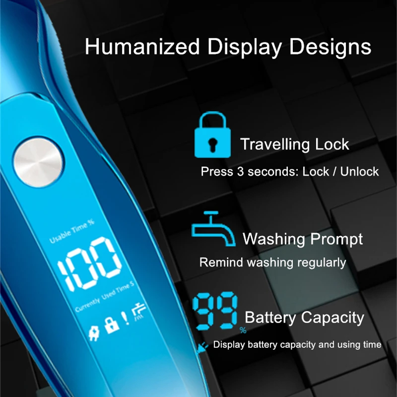 ZOZEN 전기 면도기 로터리 면도기 전기 면도기 수염 트리머 남성용 충전식 면도기 습식 건식 사용 방수