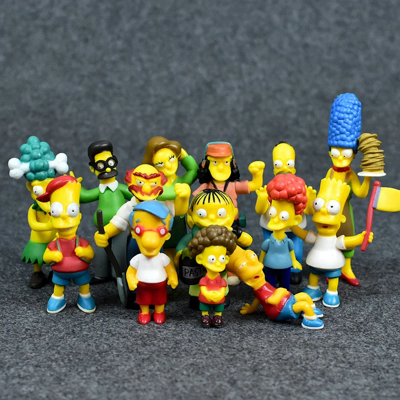 

Disney Simpsons Cartoon Action Figures Toys Funny Homer Marge Bart Mini Figurines Pvc Doll Model Children Toy Birthday Gift