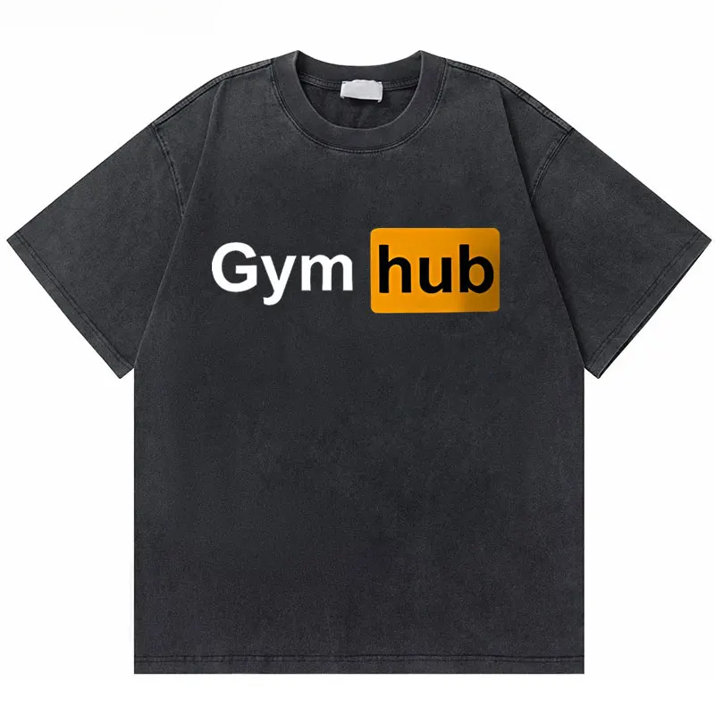 Washed Vintage Olympia Gym Skeleton Fitness Double Sided Print Tshirt Men Women Causal Cotton T Shirt Male Fashion Brand T-shirt 4