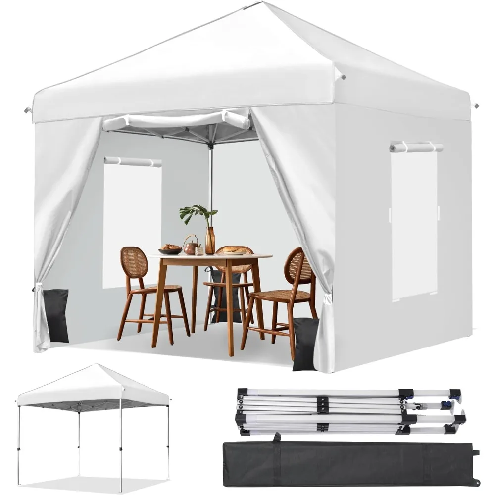 

Canopy 10x10 Pop Up Commercial Canopy Tent with 4 Sidewalls and Window, Ez Pop Up Instant Shade Gazebo for Outdoor Event