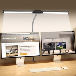Led Desk Lamps Double Head Stepless Dimmable USB Table Lamp Computer Monitor Light for office Study Reading Lighting Fixture