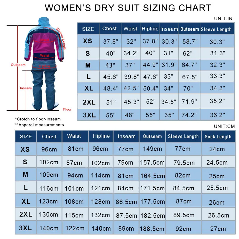 Women's Drysuit for Kayaking Rafting Canoeing Paddleboarding Sailing in Cold Water Ladies Waterproof Watersport Warm Dry Suit