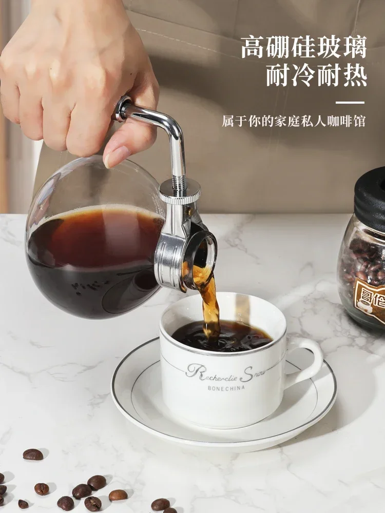 Siphon coffee pot Set Gift box Retro hand-ground maker Home glass utensils