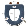 Winter Warm Toilet Seat Cover Cute Cartoon Toilet Seat Cushion Universal Waterproof Zipper Closestool Mat Bathroom Accessories 6