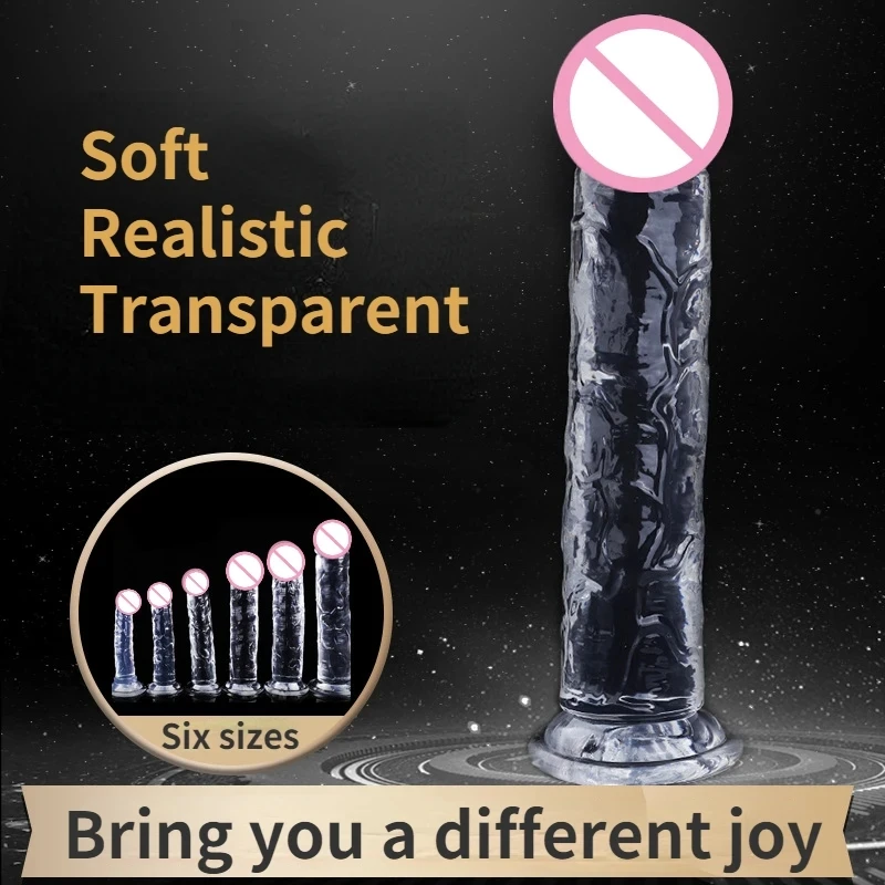 Realistic Clear Dildo Sex Toys Women Silicone Beginner Dildo with Strong Suction Cup Hands-Free Play for Adult Masturbator G Spo