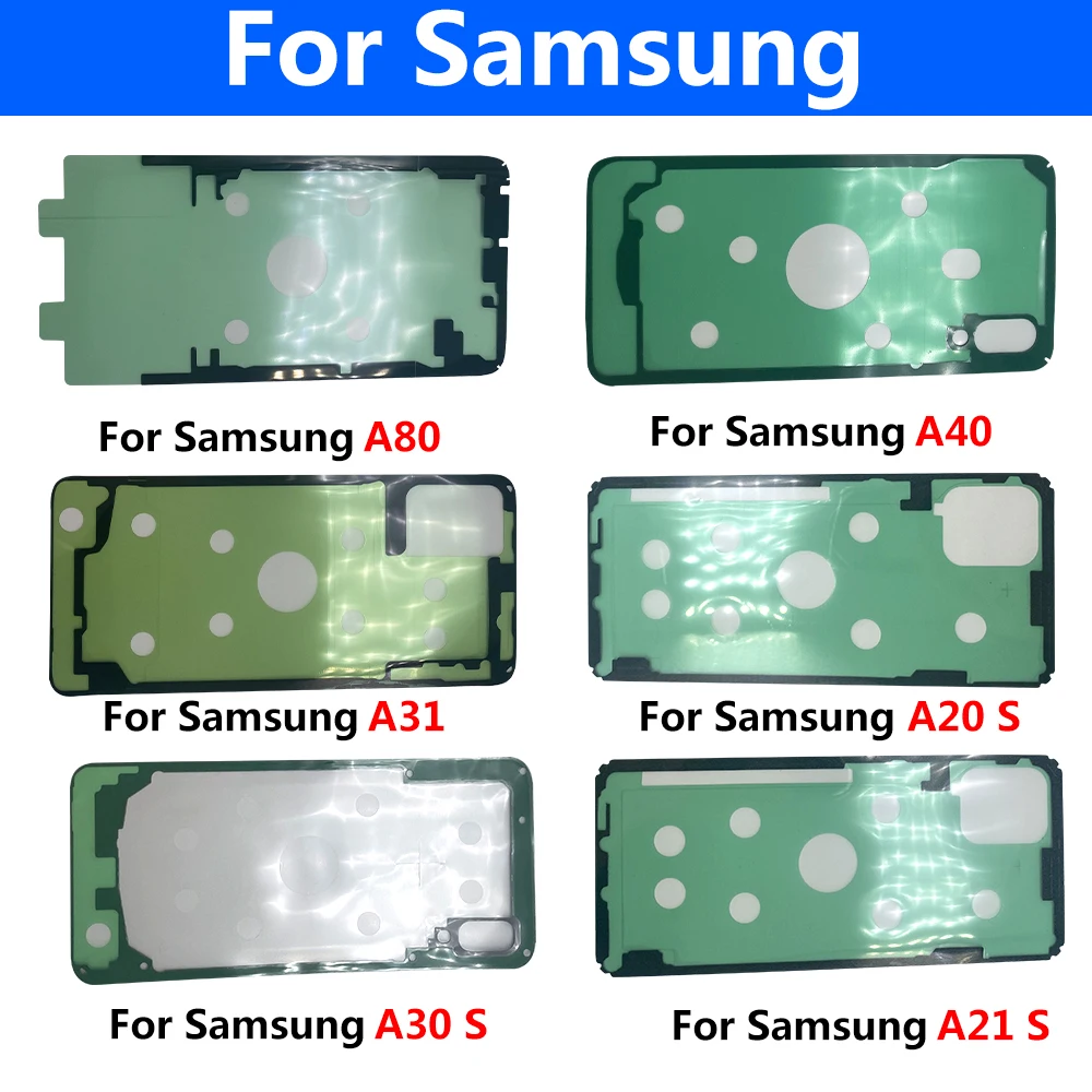 10Pcs, 삼성 A20 A30 A50 A70 A20s A21s A30s A31 A51 A71 A32 A52 A72 용 후면 배터리 커버 도어 스티커 접착 방수