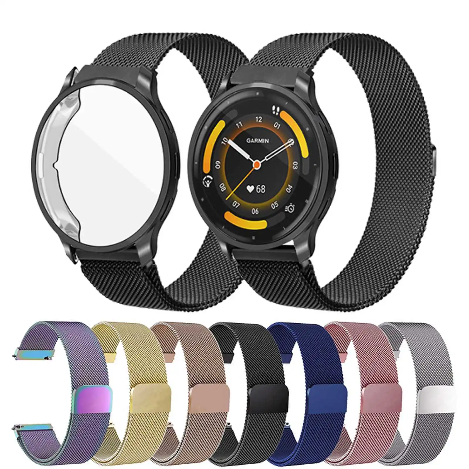 

For Garmin venu 3 2 Plus Strap Case Protector for Garmin Vivoactive 4 4s Magnetic Loop Wristband for Garmin Venu 3S 2S Bracelet