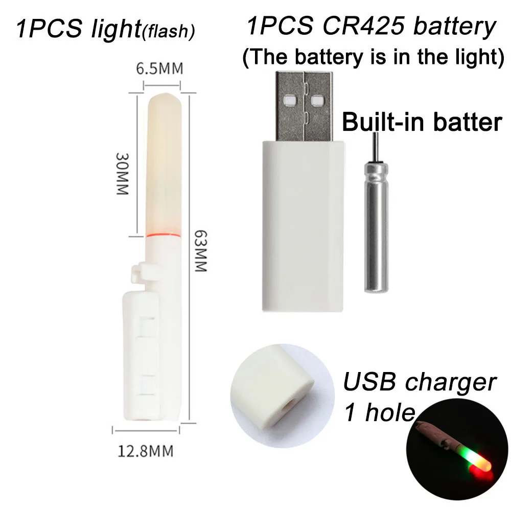 Waterproof LED Luminous Fishing Rod Light with USB Rechargeable Battery