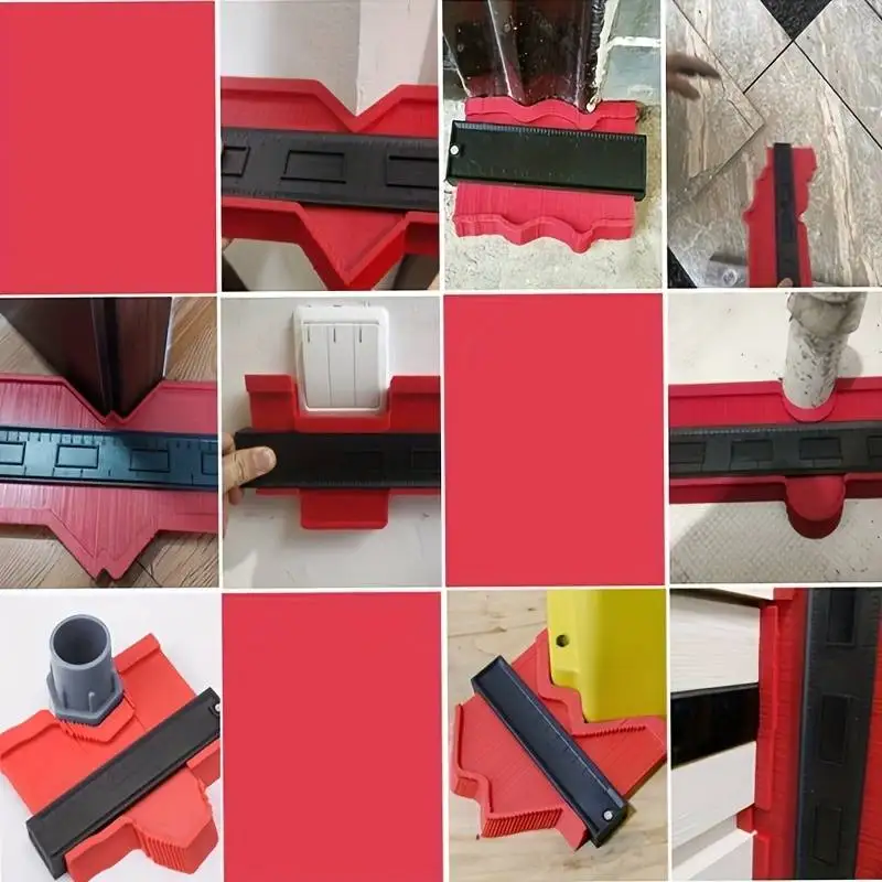 프로파일 게이지 윤곽 도구, 10 인치 정밀 측정 눈금자, DIY 목공, 조정 가능, 불규칙 모양 복사기
