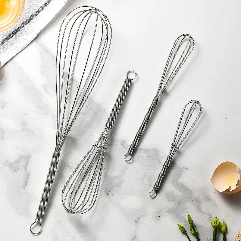 

1Pcs Multifunctional Rotary Manual Egg Beater Mixer Mini Kitchen Egg Whisk Bake Tool Egg Agitator Stainless Steel Eco-Friendly