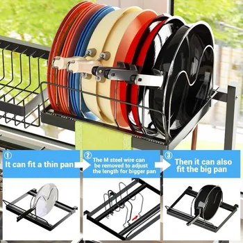 Over The Sink Dish Drying Rack (Adjustable Height/Length) Snap-On Design 2 Tier Large Dish Drainer Kitchen Organization 2
