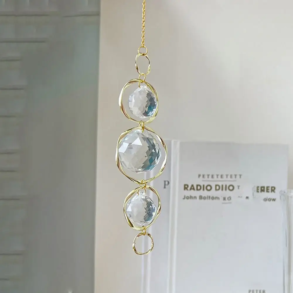 Crystal Glass Sun Catcher Accessories Curtains Embellishment Rainbow Prisms Pendant Hanging Decoration Gold Silver Drop Ornament