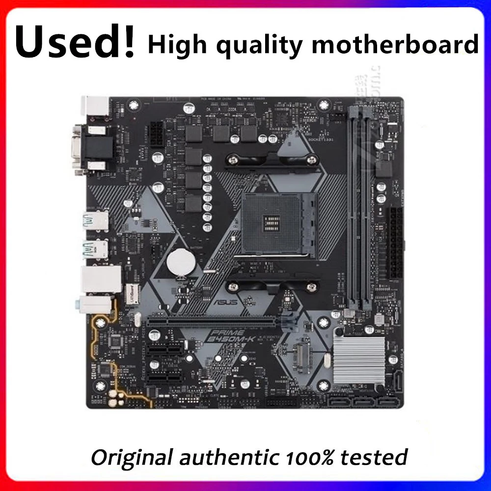 

B450MK For ASUS PRIME B450M-K Motherboard Socket AM4 DDR4 For AMD B450M B450 Original Desktop Mainboard Used Mainboard