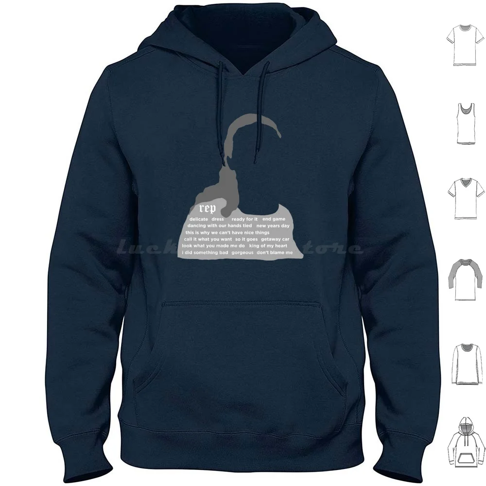 thumbnail image 1 of Reputation The Album Sudadera con capucha de algodón de manga larga Reputation Letras 1989 Swift Taylor Ts7 Speak Now Lover Fearless Me Reputation, 1 of 5