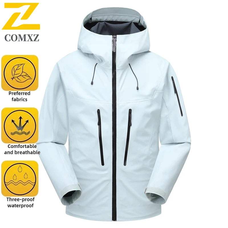 EiAO Jacket Couple's Fully-Taped Hardshell 3-in-1 Defense Waterproof Windproof All-Terrain Coat for Hiking Camping Fishing 2025