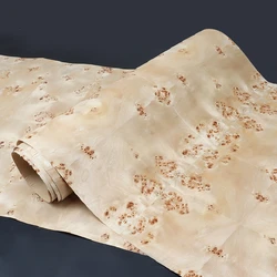 Natural Wood Veneer White Poplar with Burl Kraft Paper for Furniture Guitar Stereo about 60cm x 2.5m 0.25mm Thick