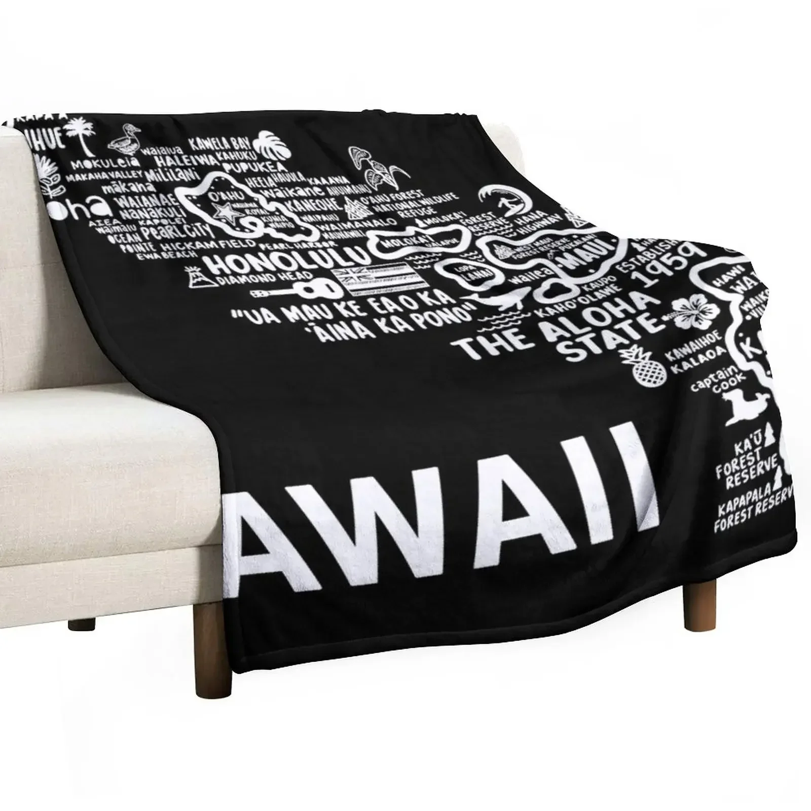 

Hawaii Map Throw Blanket Cute Hair Blankets