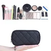 Women's Mirror Mini Cosmetic Bag Simple Waterproof Storage Box Black Double Layer Lingge Make Up Brush Beauty Organizer Supplies 2