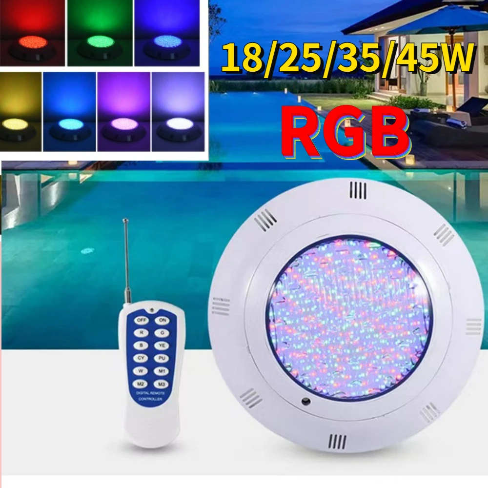 

LED Swimming Pool Light With Remote Controller 6/18/25/35/45W RGB Multi Color Outdoor LED Underwater IP68 Waterproof Lamp AC12V