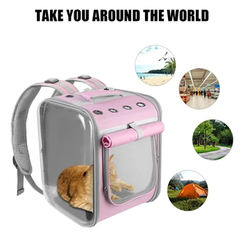 Pet Cat Carrier Backpack Portable For Small Dogs Cats Space Capsule Cage Breathable Cat Travel Outdoor Shoulder Bag Pet Supplies 6