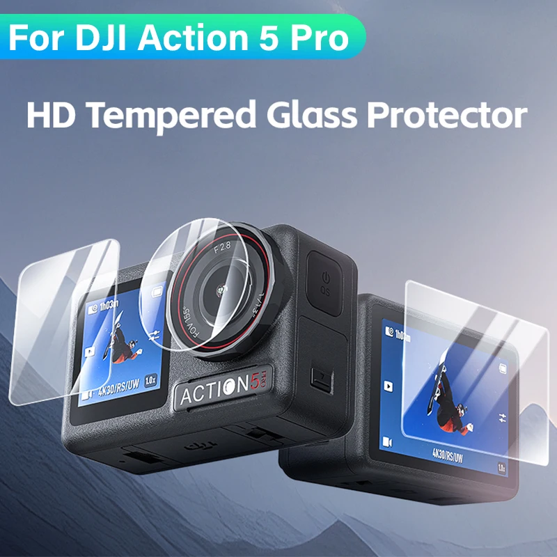 For DJI Osmo Action 5 Pro 4 HD Tempered Glass Front Rear Screen Protector Lens Protective Film For DJI Action 4 5 Pro Accessory