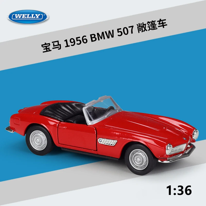 

1956 BMW 507 WELLY Diecast 1:36 Car High Simulation Pull Back Model Car Alloy Toy Car Metal Toy Vehicles For Children Boys Gift