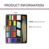 Bowitzki Professional Water Activated Face Paint Kit Split Cake Palette Rainbow Makeup in Carnival Party Festival Cosplay Makeup 3