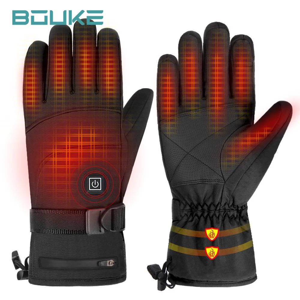 HeatedGlovesSnowmobileSkiingWinterWarmLithiumBatteryMotorcycle