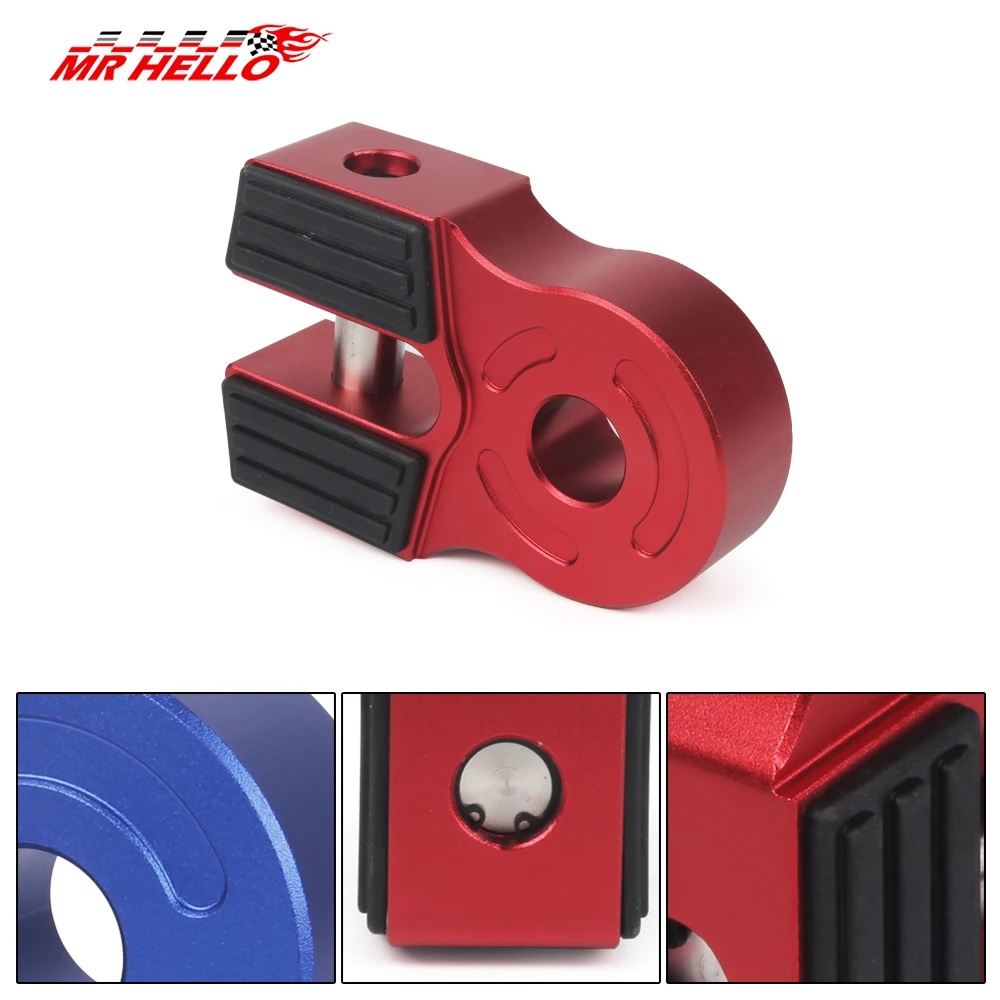 Aluminum Winch Hook Rope Trailer Hook Connector Flat Shackle Mount