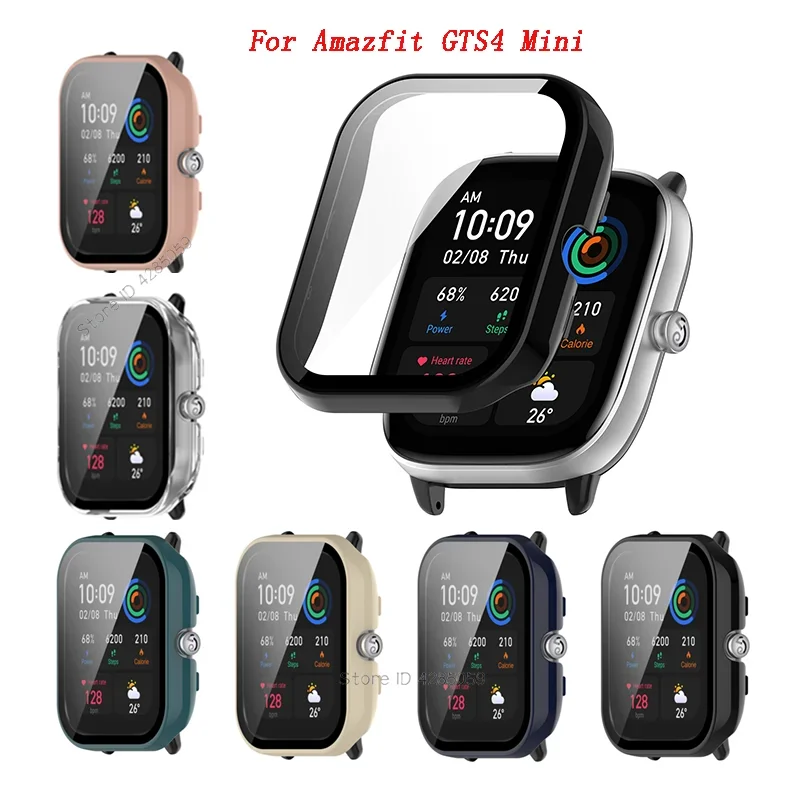 Amazfit GTS 4 미니용 PC 보호 케이스, 전체 커버리지 스크린 보호대, Huami Amazfit GTS4 미니 스마트 워치 범퍼 쉘