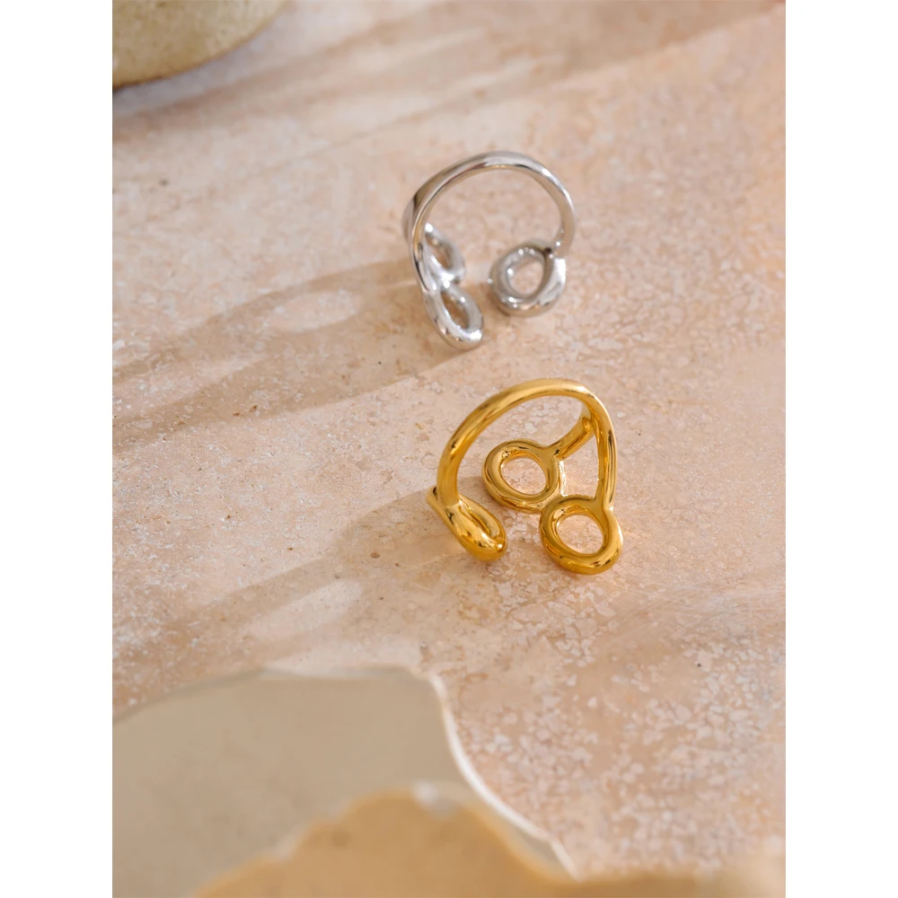 Yhpup Ring Stainless Steel Adjustable for Women