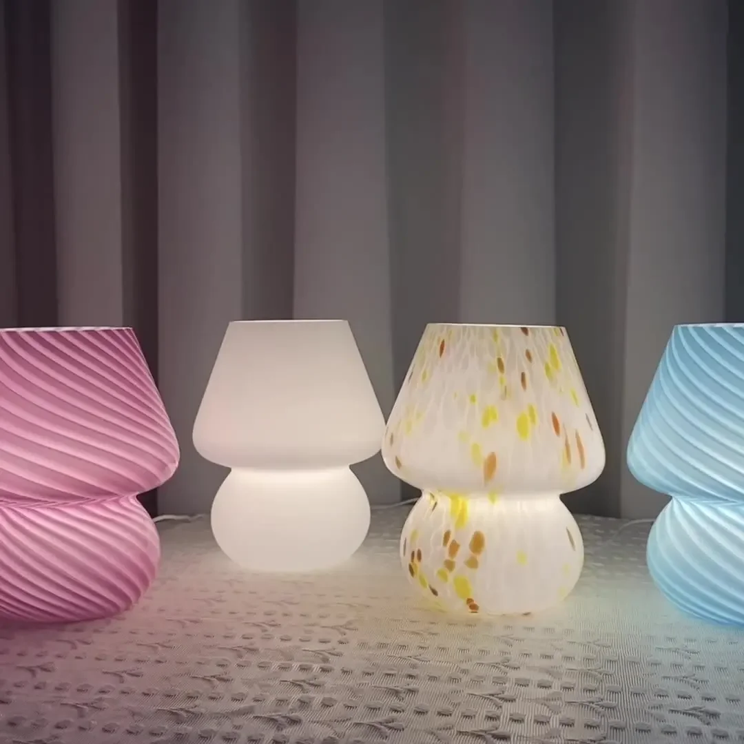 Рисунок 4 - Теплые милые цветные стеклянные ночники в виде грибов