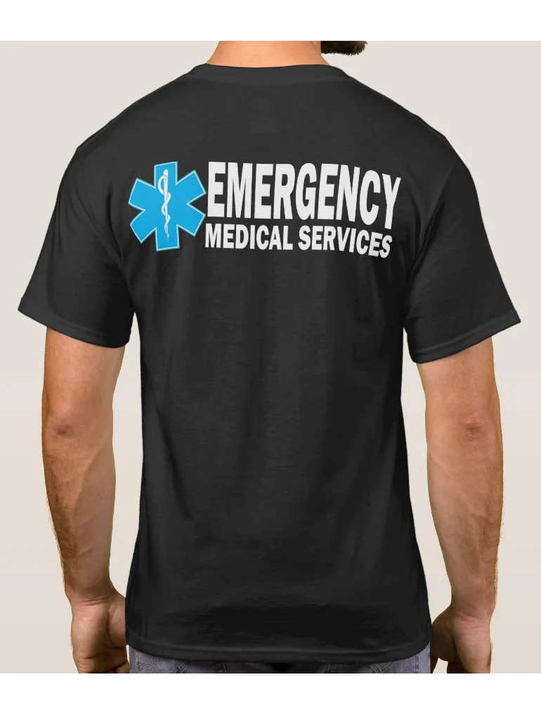 Star of Life EMS Medical Paramedics Duty Wear T Shirt. High Quality Cotton, Breathable Top, Loose Casual T-shirt S-3XL