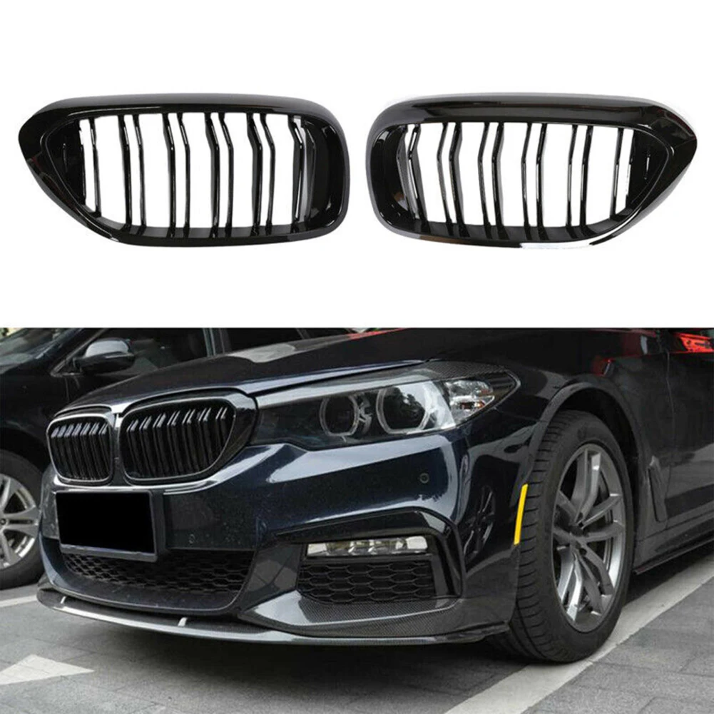 

Front Hood Double Line Kidney Grille Compatible For G30 G31 G38 17-18 530i OE 540 51137383519 51137383520