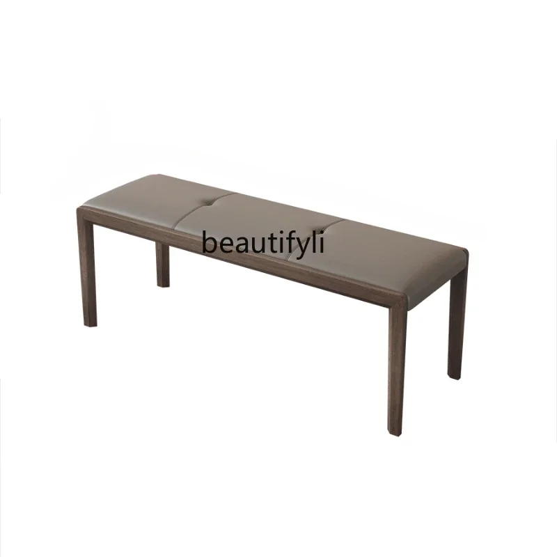 

Nordic Solid Wood Ash Long Stool Simple Modern Small Apartment Rectangular Log Restaurant Retro Bench