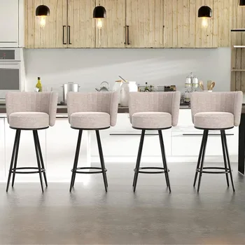 Set of 4 Tufted Modern Counter Height Bar Stools – 27 Inch 1