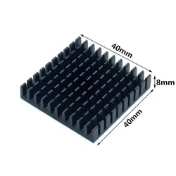 Aluminum Heatsink Radiator with Thermal Conductive Tape for Efficient Electronic Chip Cooling (40x40x8mm (1pc))