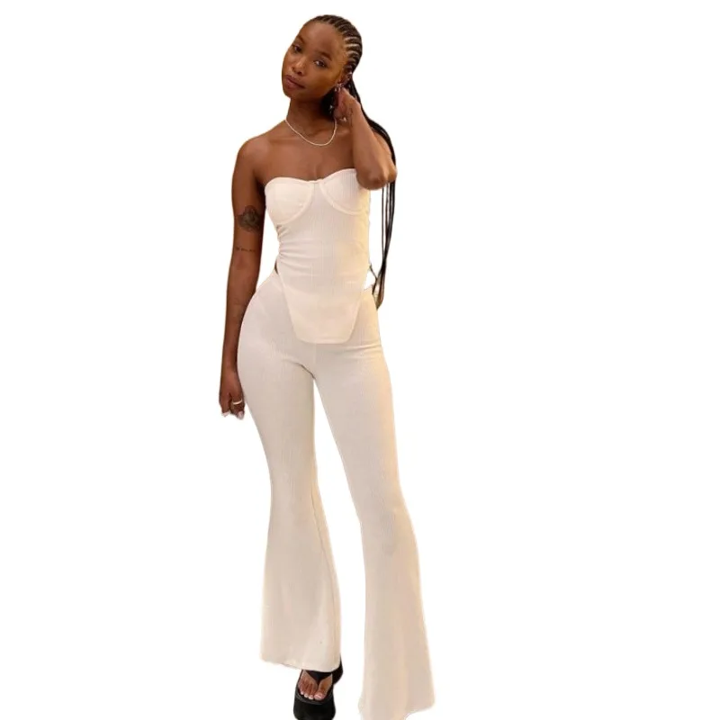 

Europe And America 2023 Summer New Women's Fashion Bra Open Back Pants Casual Set
