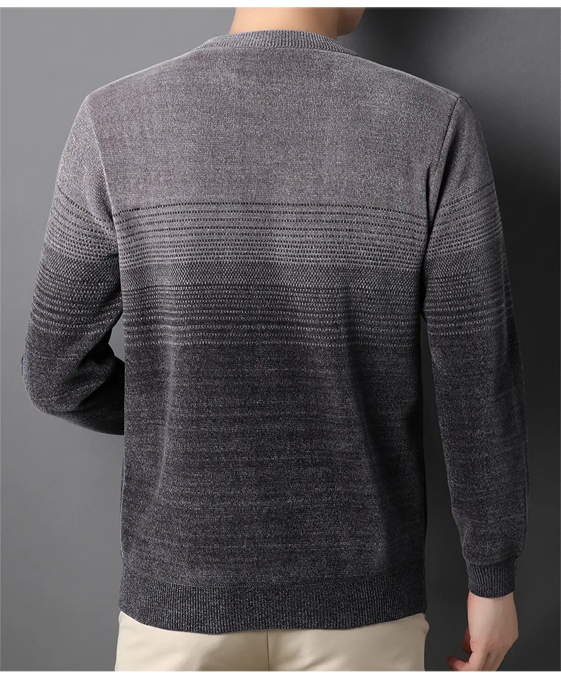 Velvet Padded Sweater Men's Autumn Winter Thick Loose-Fitting Knitwear Fashion Warm Keeping Cotton Knitwear Men's round Neck Top