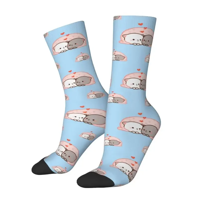 

3D Printed Sports Socks for Men and Women, Cute Couple Socks, Mochi Peach and Goma Cat, Hot Football Socks